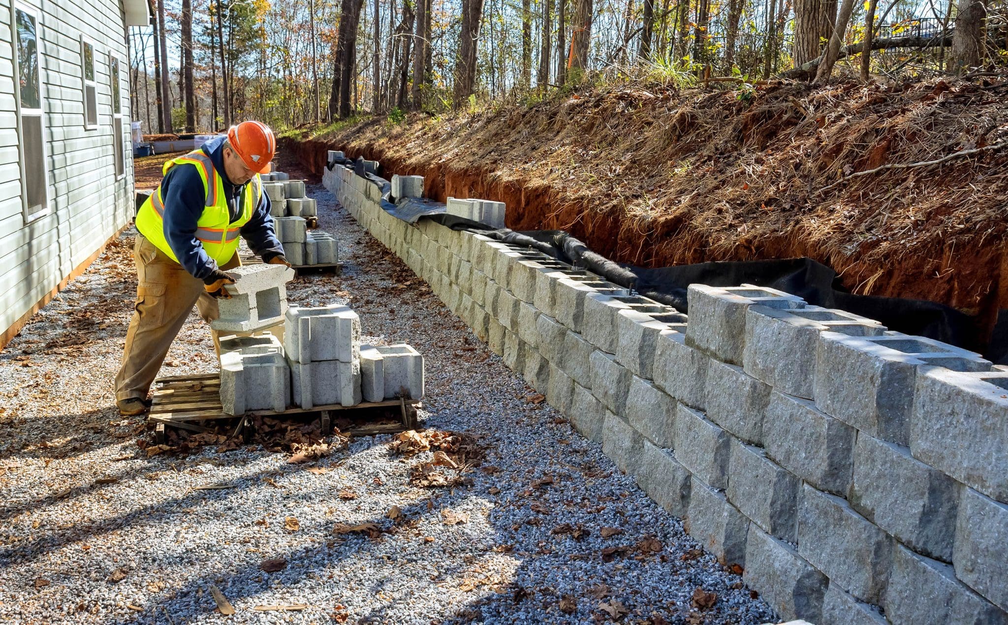 Retaining Wall Installation project 2